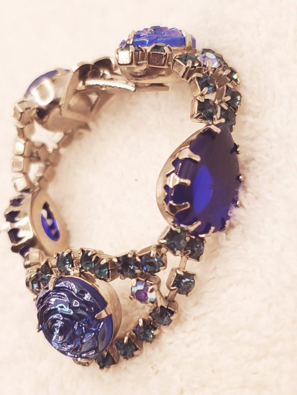 1 Blue Gem Stone Bracelet, item # B-1506 ,.  wt. 23 grams - Picture 12 of 13